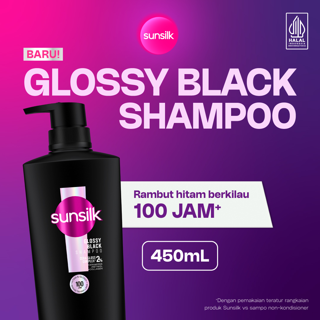 SUNSILK SHAMPOO GLOSSY BLACK 450ML