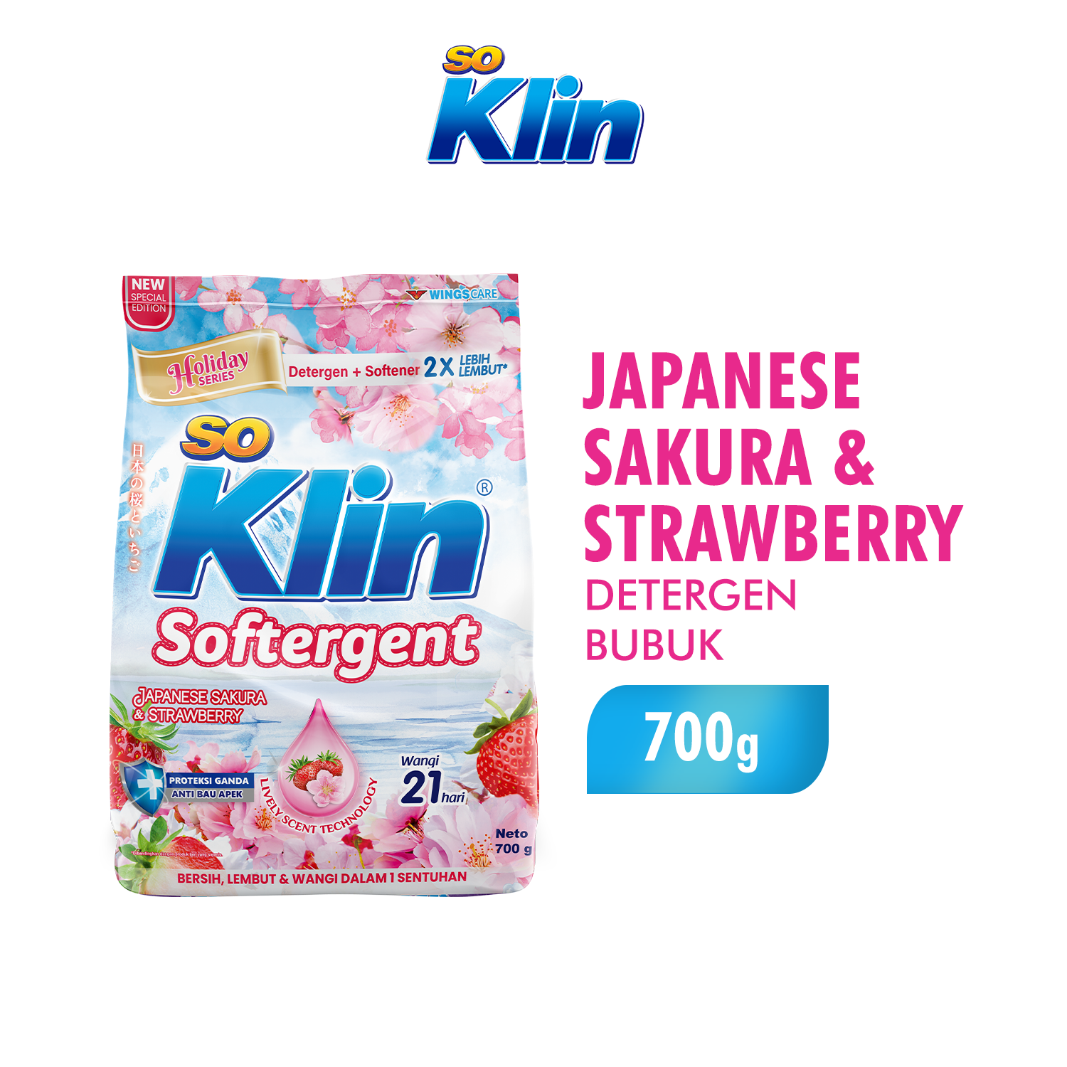 Soklin Deterjen Bubuk Softergent Sakura 700 gr