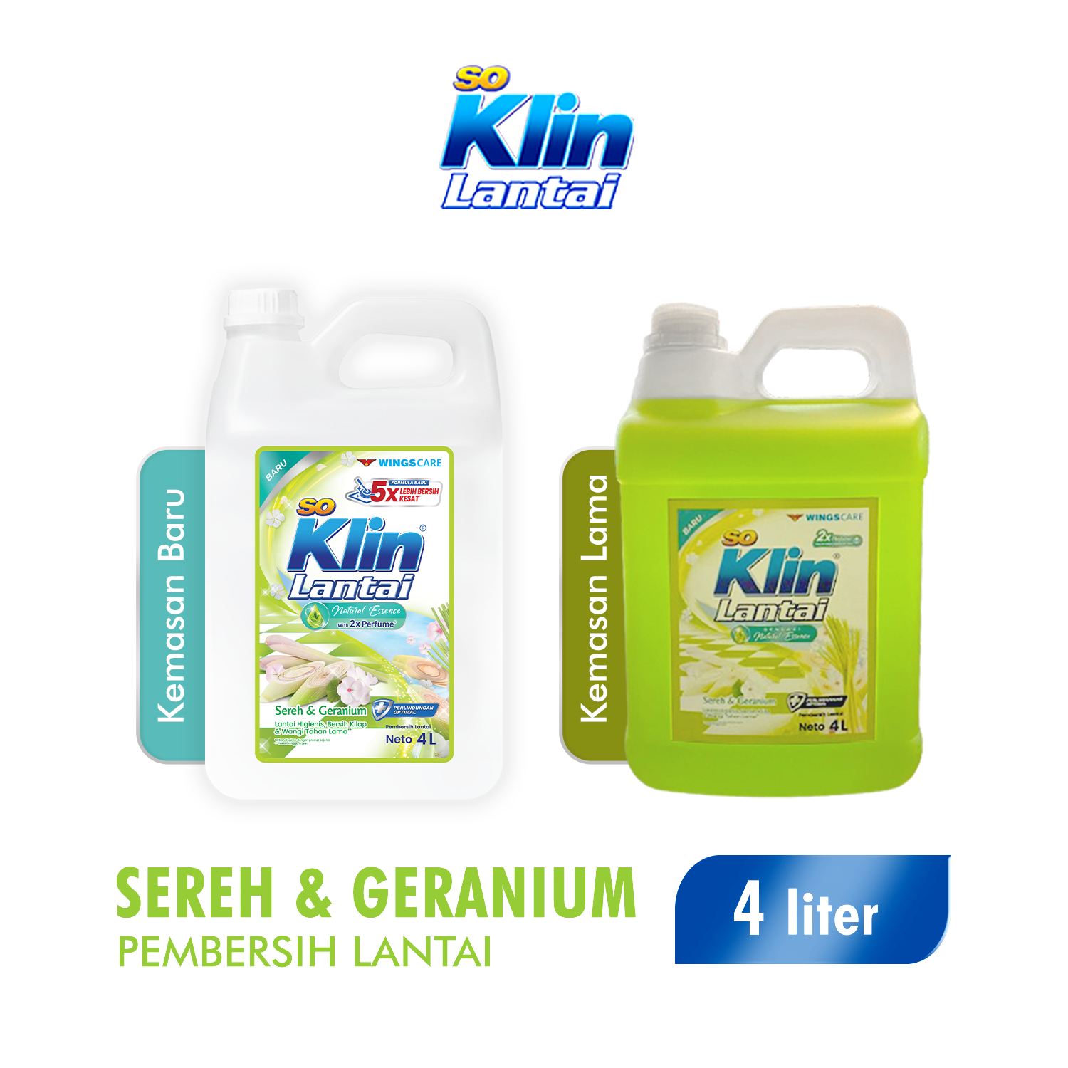 Soklin Pembersih Lantai Sereh & Geranium 4 Liter