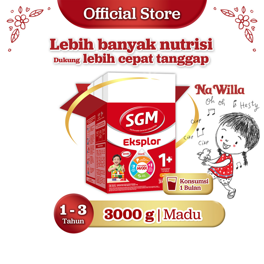 SGM Eksplor 1+ dengan IronC Susu Pertumbuhan Rasa Madu 3000GR