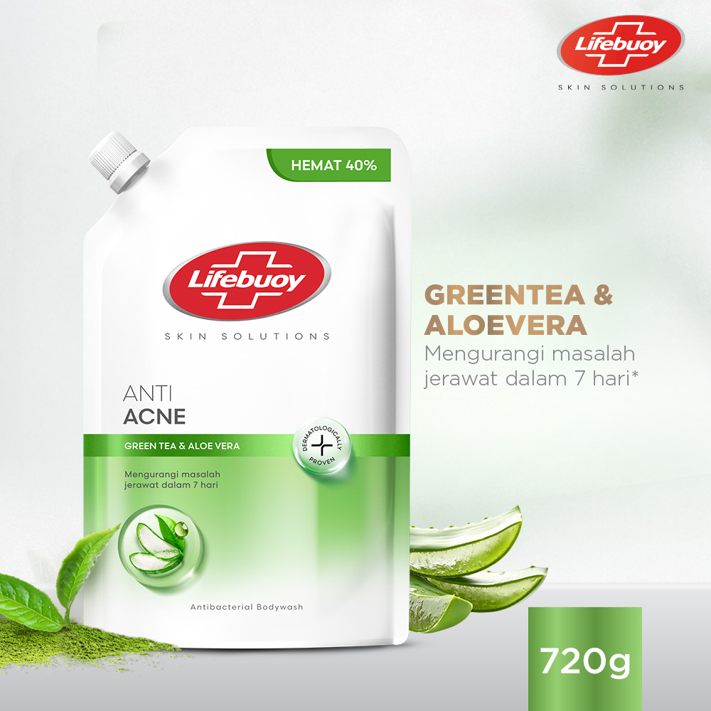 LIFEBUOY SABUN MANDI CAIR GREENTEA REFILL 720G