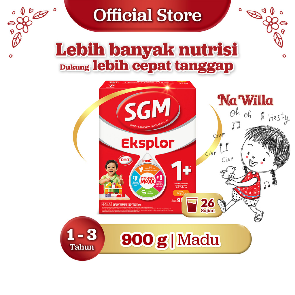 SGM Eksplor 1+ dengan IronC Susu Pertumbuhan Rasa Madu 900GR