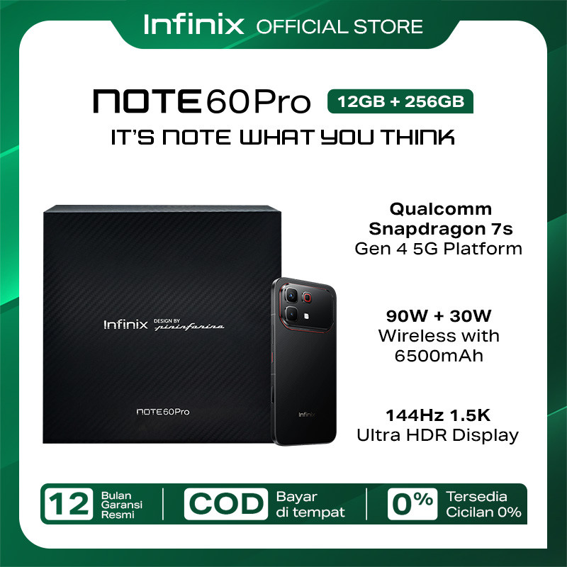Infinix Note 60 Pro 12/256GB Pininfaria Edition - Up to 24GB Extended RAM - Snapdragon 7s Gen 4 - 6.78” 1.5K Amoled - 50MP - 6500 mAh - 90W Charging - NFC