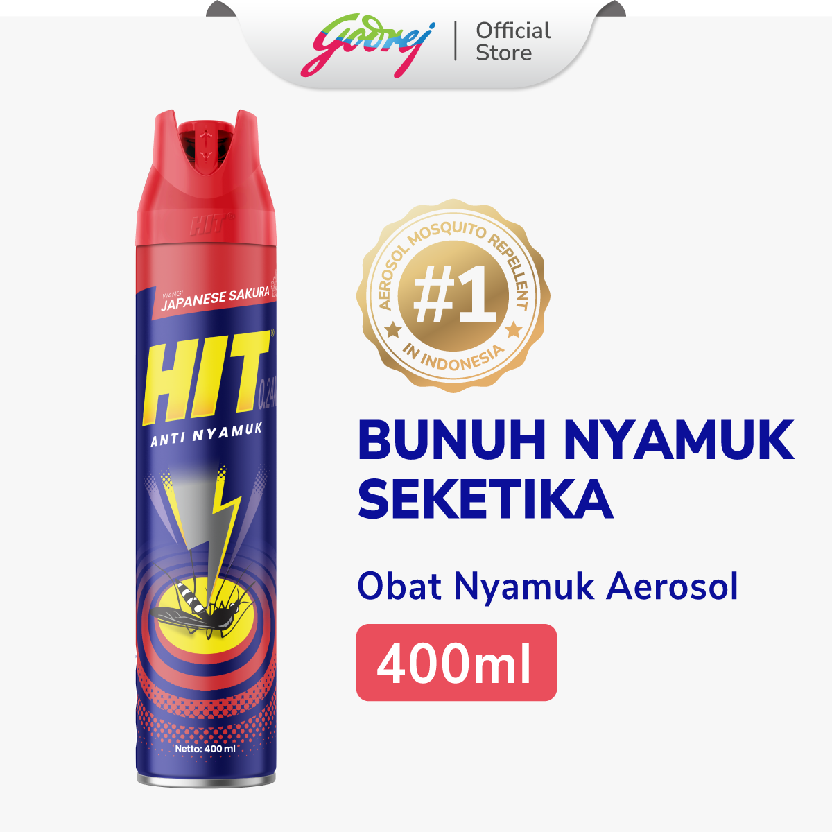 Hit Aerosol Japanese Sakura 400ml - Obat Nyamuk - Bunuh Nyamuk Penyebab Demam Berdarah (DBD)