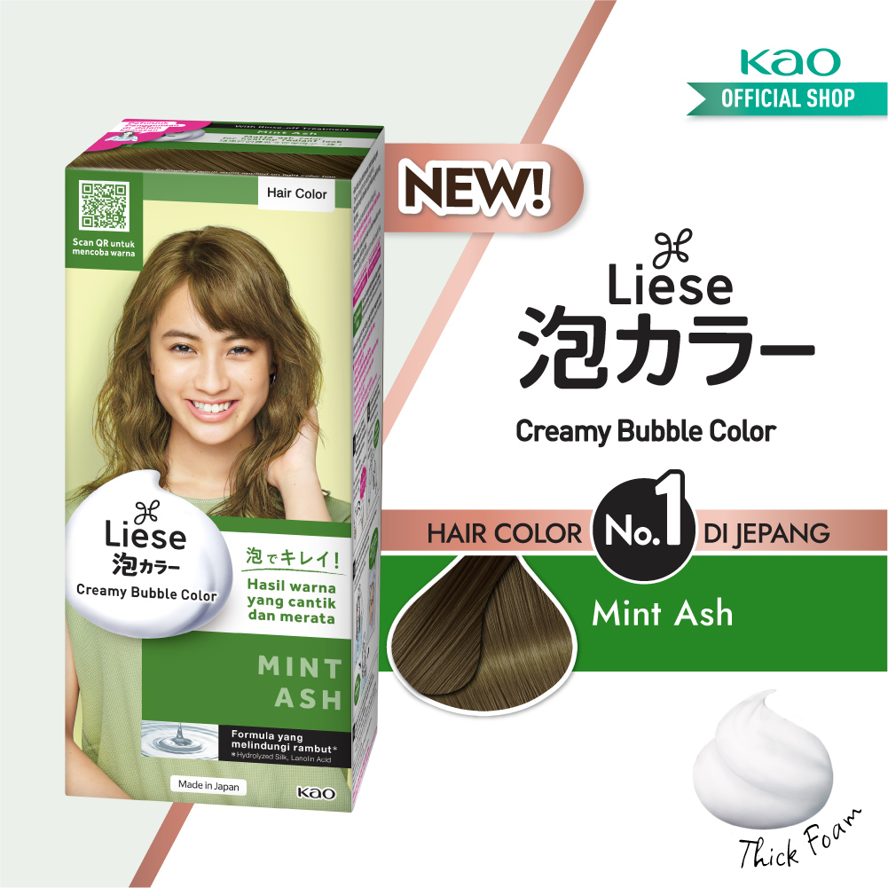 Liese Creamy Bubble Hair Color Cat Pewarna Rambut Mint Ash