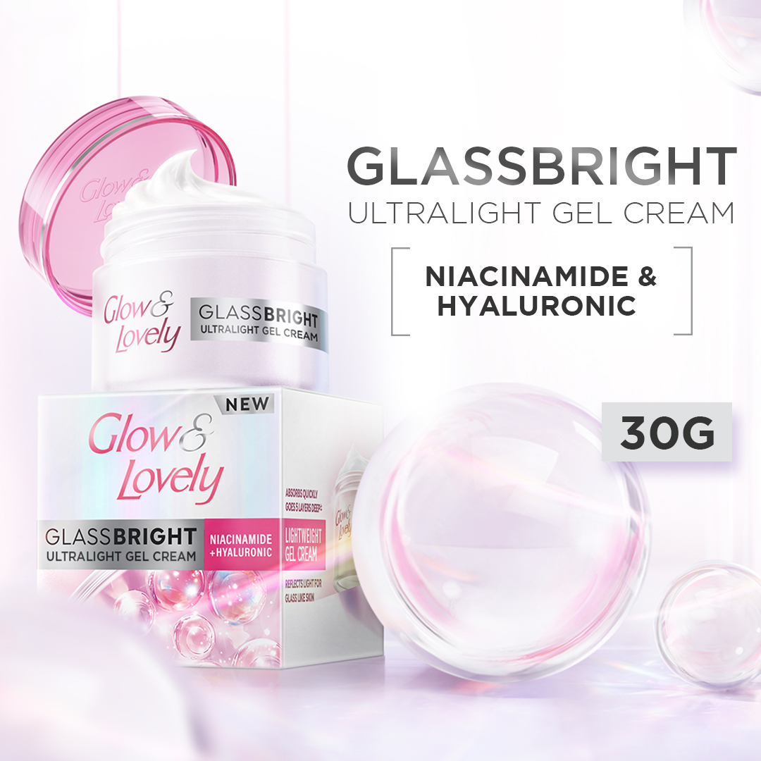 Glow & Lovely Glassbright Ultralight Gel Cream Glass Skin Moisturizer 30gr