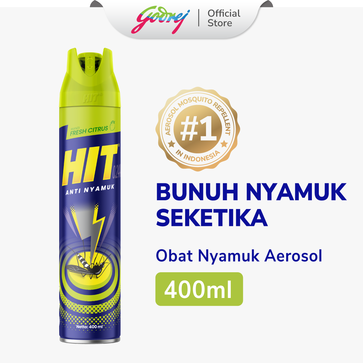 Hit Aerosol Expert Fresh Citrus 400ml - Obat Nyamuk - Bunuh Nyamuk Penyebab Demam Berdarah (DBD)