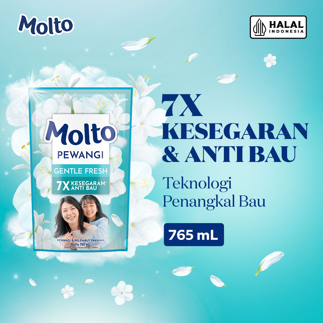 Molto Pewangi Pakaian Gentle Fresh 7x Kesegaran & Anti Bau 765 mL