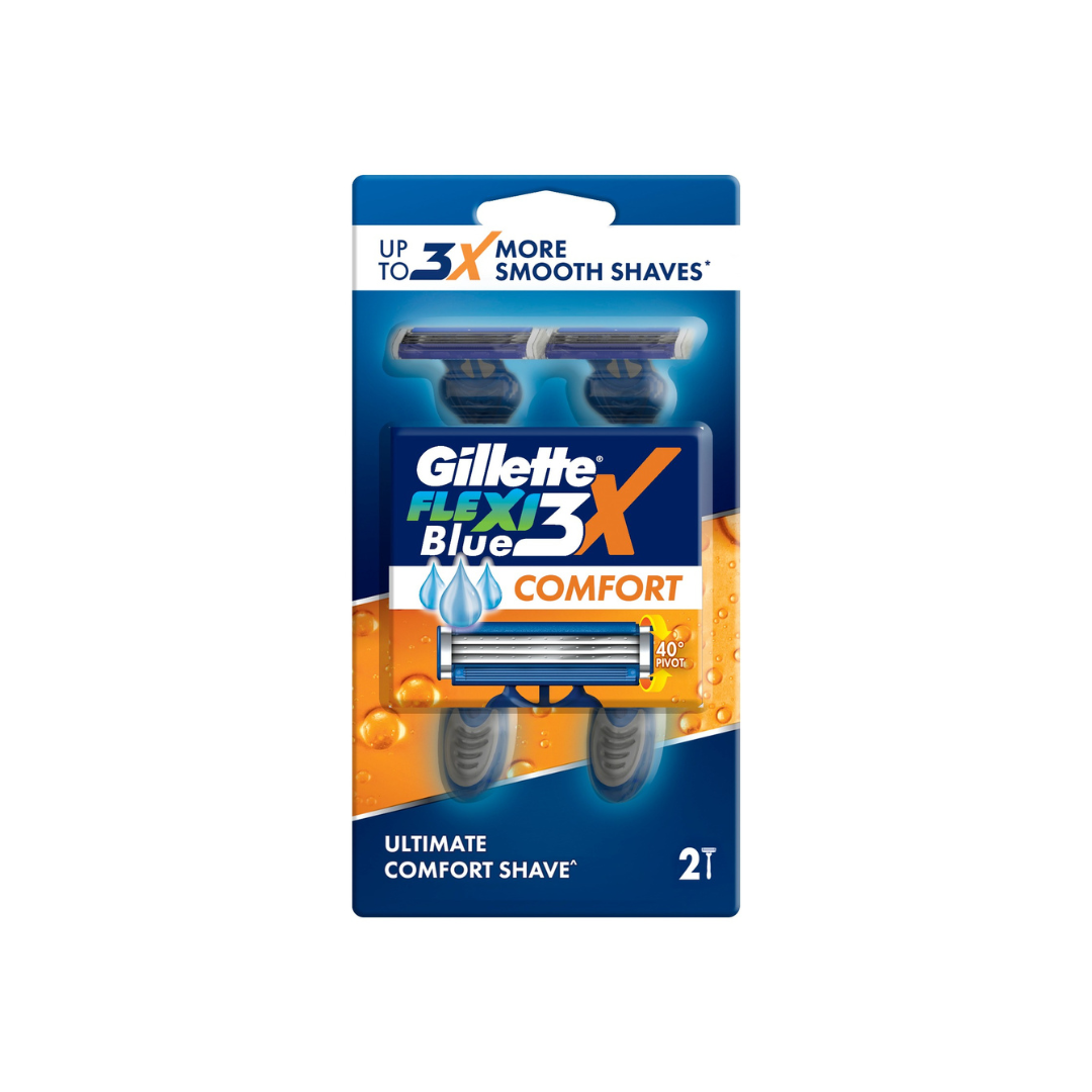 Gillette Alat Cukur Blue 3 Merah Razor Pisau Cukur isi 2