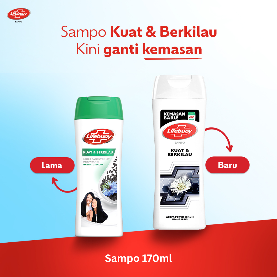 Lifebuoy Shampoo Kuat & Berkilau, Strong & Shiny Lawan Kuman Penyebab Masalah Rambut & Rambut Kusam 
