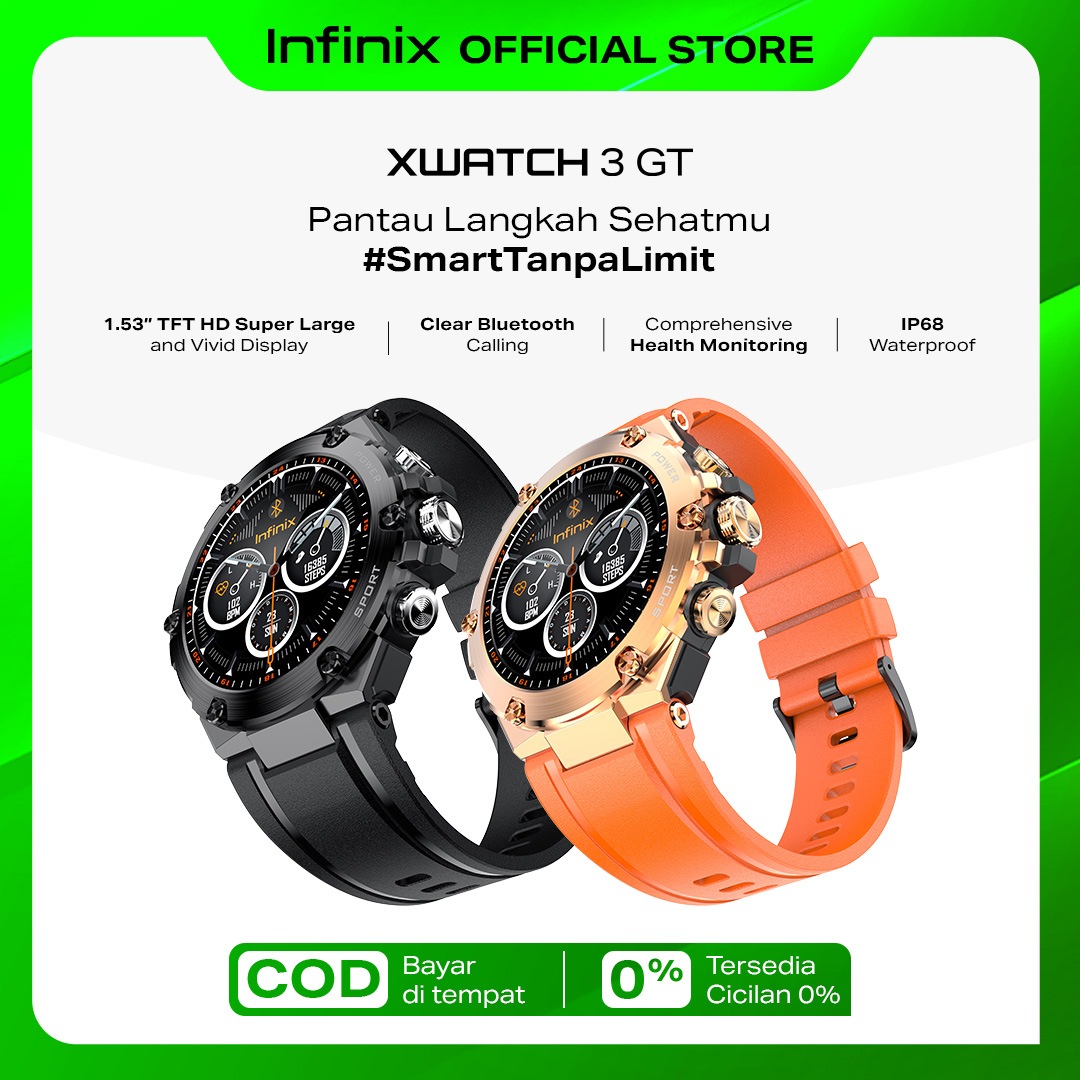 Infinix Smart Watch XW3GT - 1.53 Inch TFT Display - Waterproof IP68 - Battery 500 mAh - 12 Month War