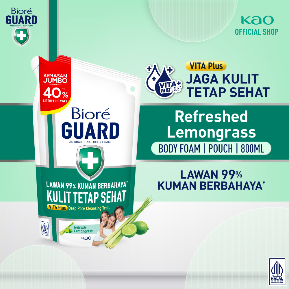 Biore Guard Refreshed Lemongrass 800ml Pouch