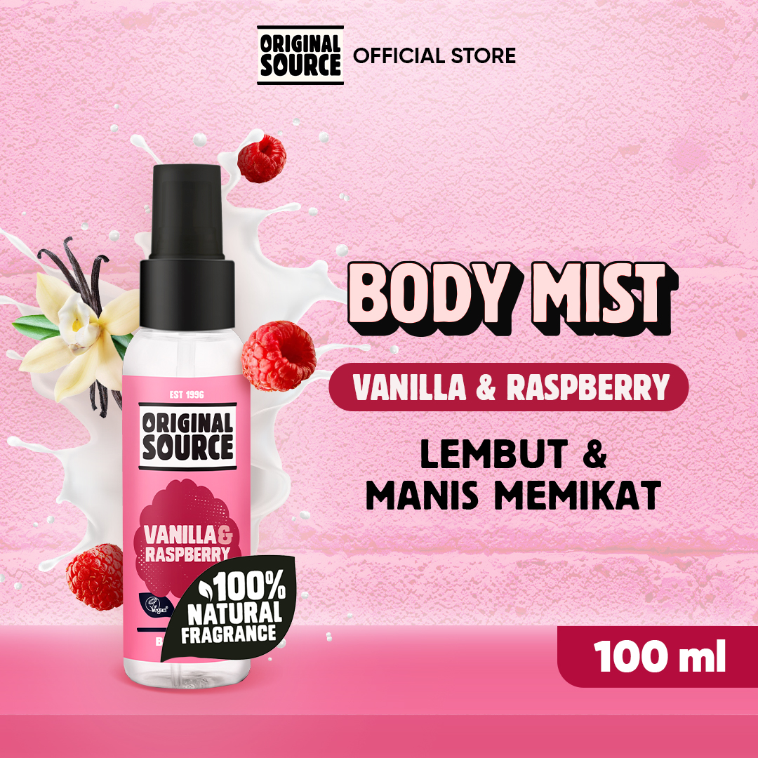 Original Source Body Mist Vanilla & Raspberry - Parfum Vegan 100ml