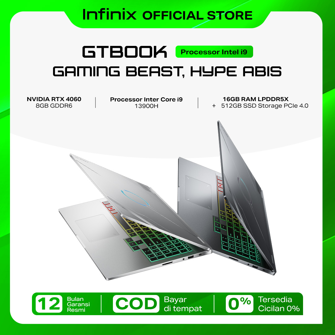 Infinix GT Book - Intel Core i9-13900H - Nvidia RTX 4060 8GB GDDR6 -  RAM 16GB - SSD 512GB - 16 inch