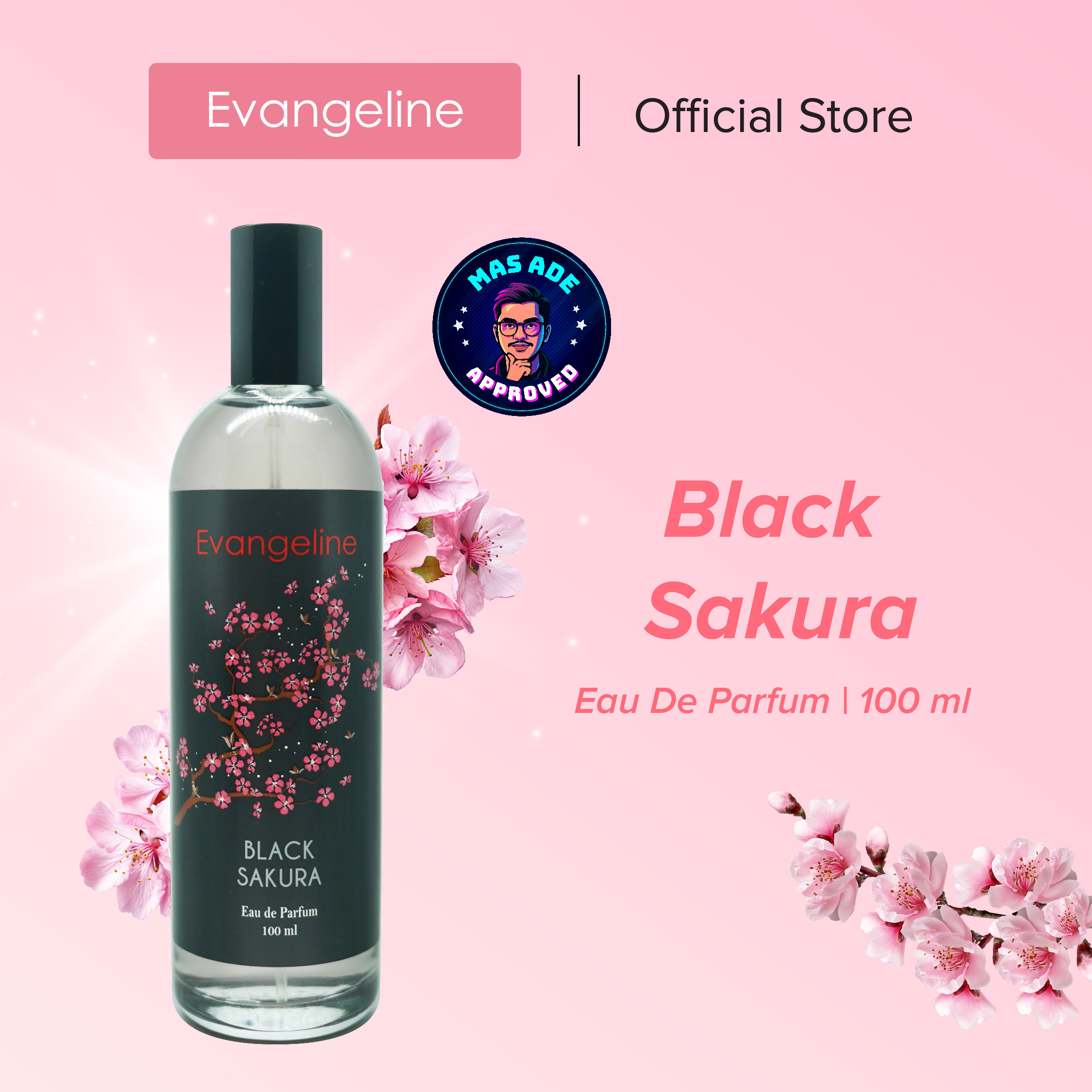 Evangeline Eau De Parfum Black Sakura 100ml | Best Seller Parfum Wanita EDP Tahan Lama