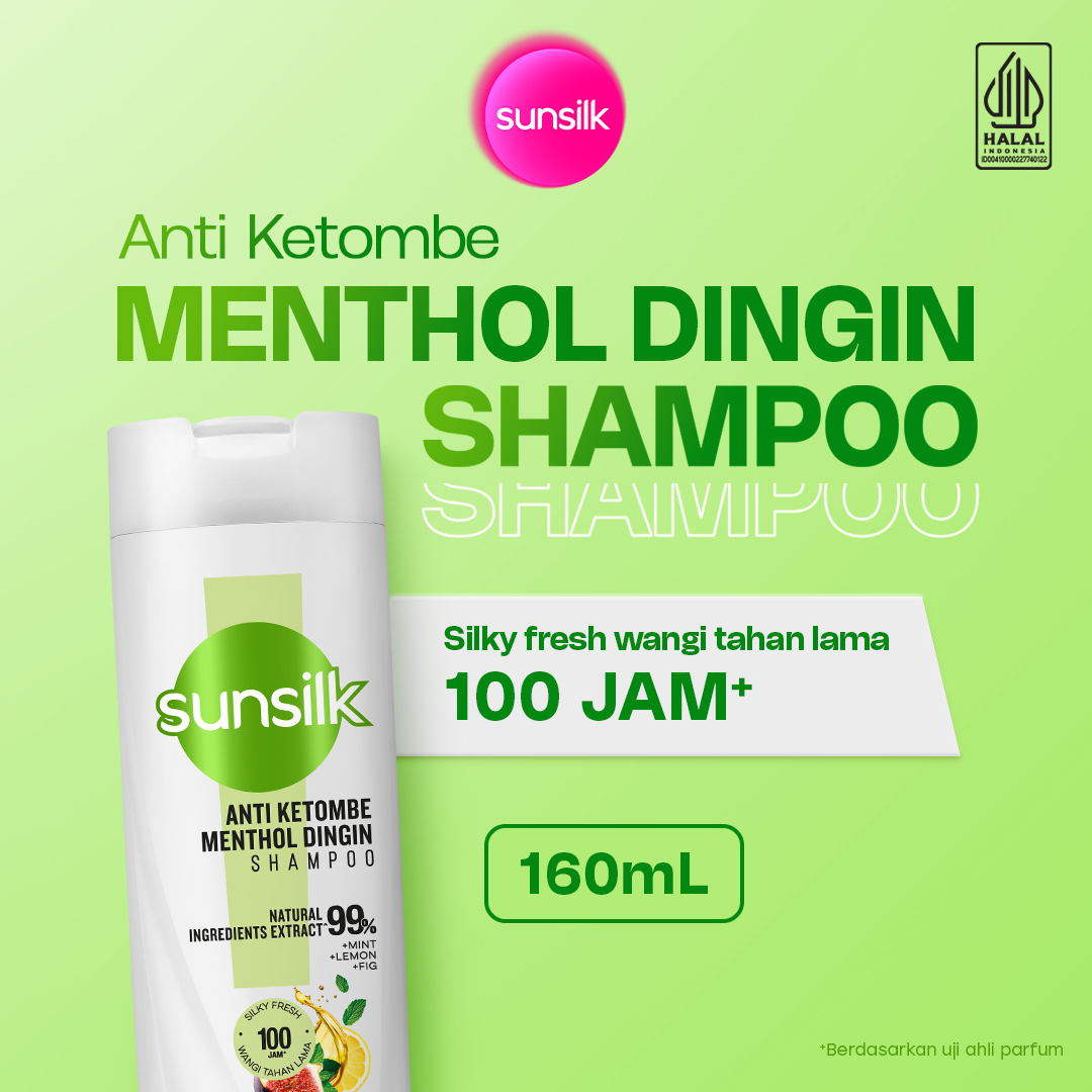 Sunsilk Hijab Shampo Anti Ketombe & Menthol Dingin 160Ml Rambut Segar & Harum 48 Jam