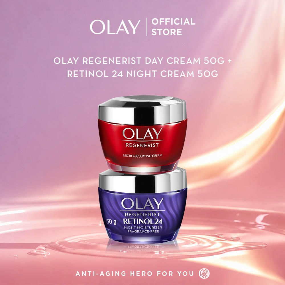 Olay Regenerist Micro Sculpting Day Cream + Retinol 24 Night Cream Niacinamide Skincare Antiaging 50