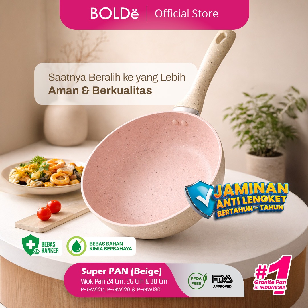 BOLDe Panci / Super Pan Wok Granite Beige 24 cm