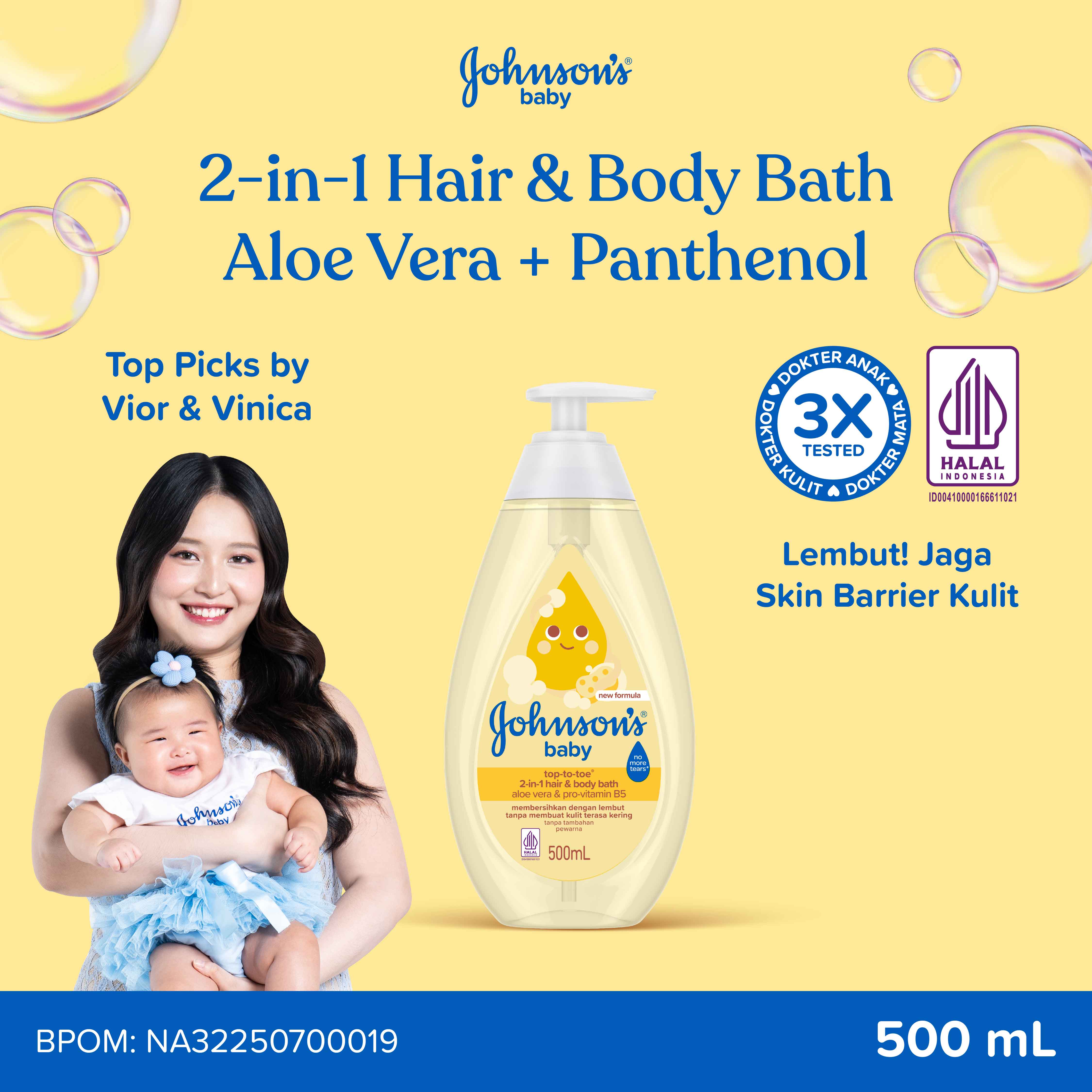 JOHNSON'S Top-to-Toe Hair & Body Baby Bath - Sabun Bayi 2in1 500ml
