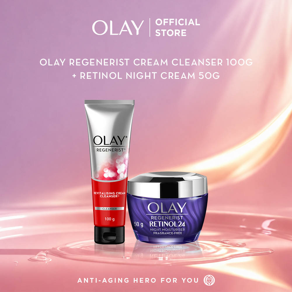 Olay Regenerist Niacinamide set -  Cleanser+Retinol Night Cream Skincare Antiaging