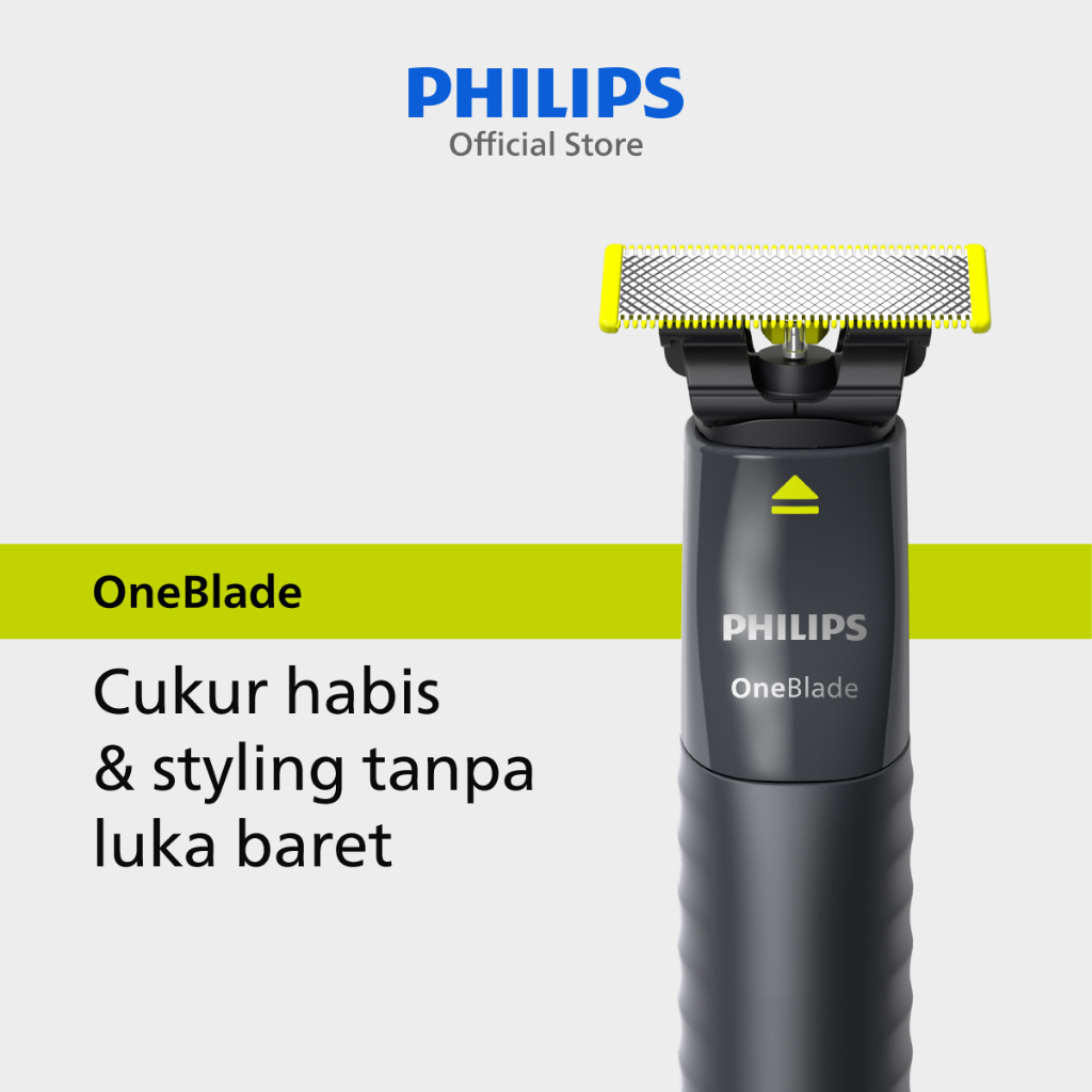 Philips OneBlade | Alat Cukur & Trimmer Electric Hybrid Pria 2 in 1 | Cukur dan Tata Tanpa Luka Bare