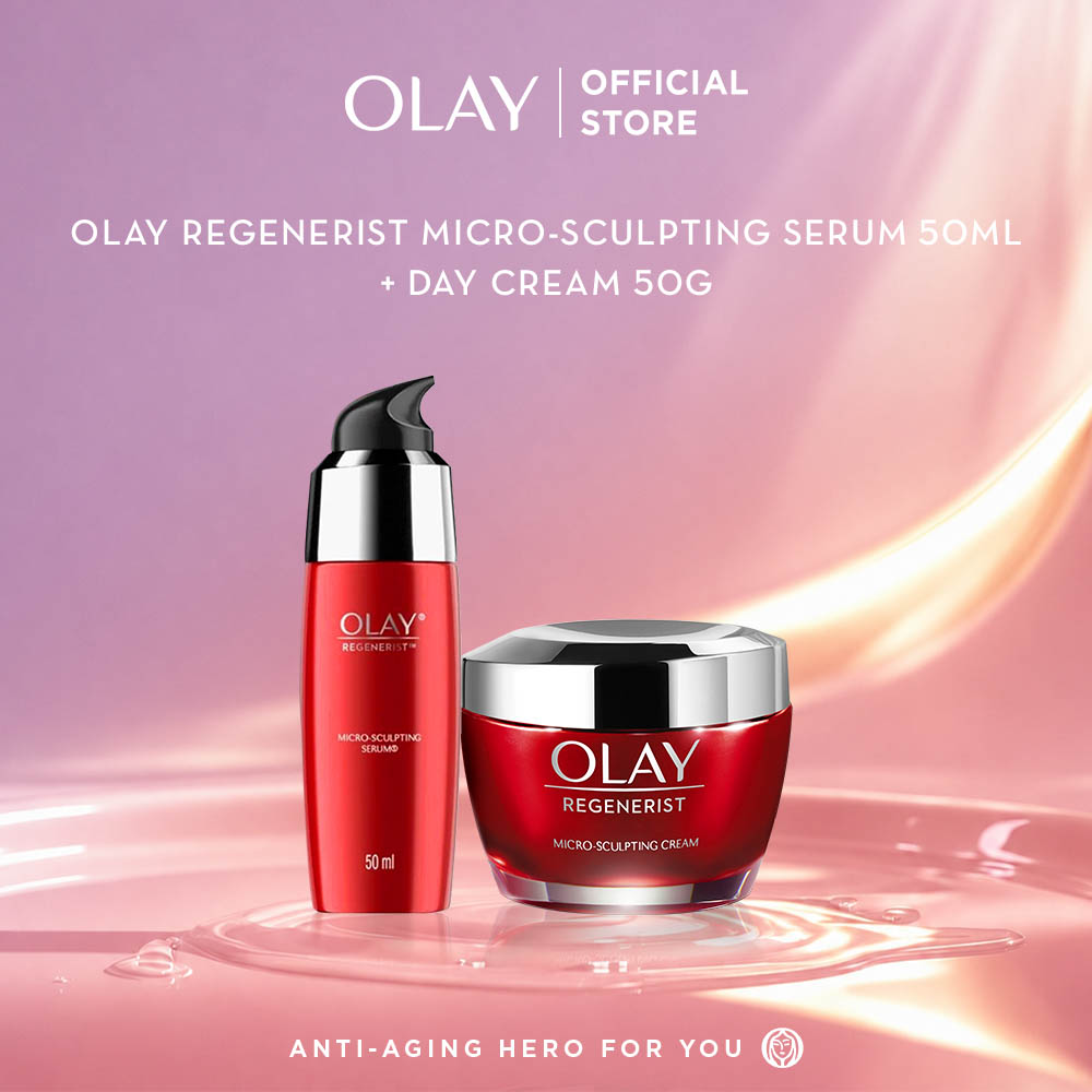 Olay Regenerist Micro Sculpting Day Cream 50gr & Serum 50ml Antiaging Tandem