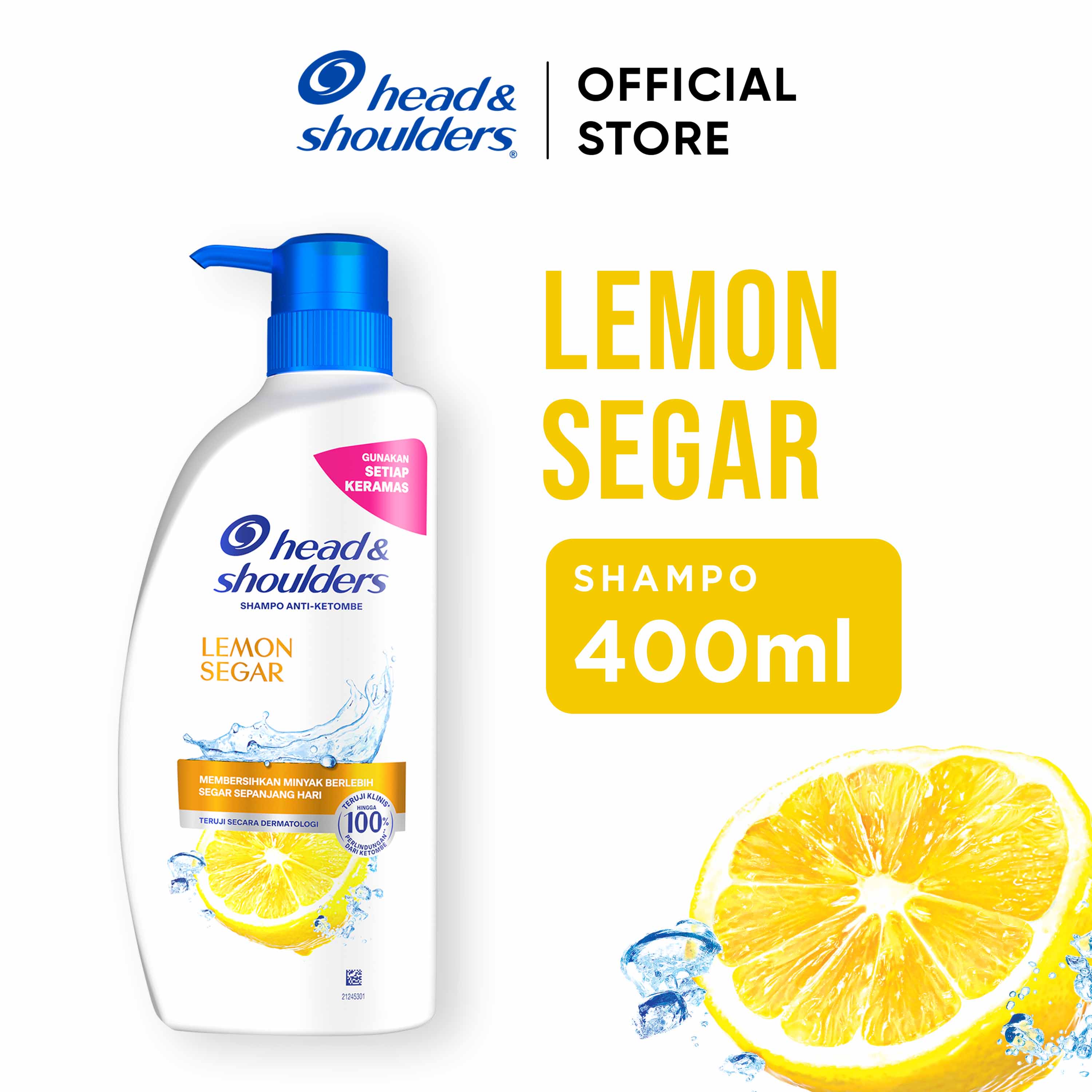 Head and Shoulders Sampo Anti Ketombe Lemon Segar Perawatan Rambut 400ml / Head and Shoulders Shampo