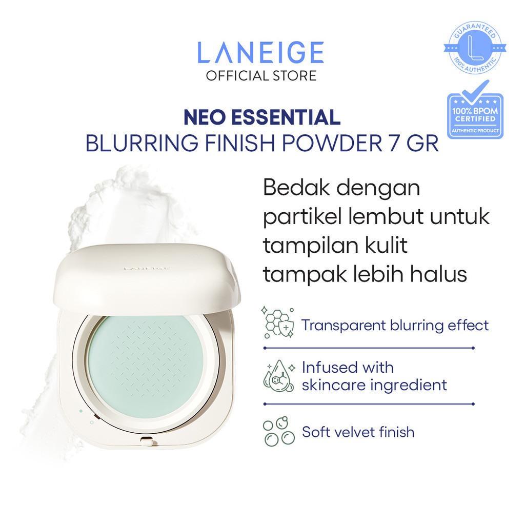 LANEIGE Neo Essential Blurring Powder 7g - Bedak Tabur Halus, Loose Powder, Oil Control, Blur Pores
