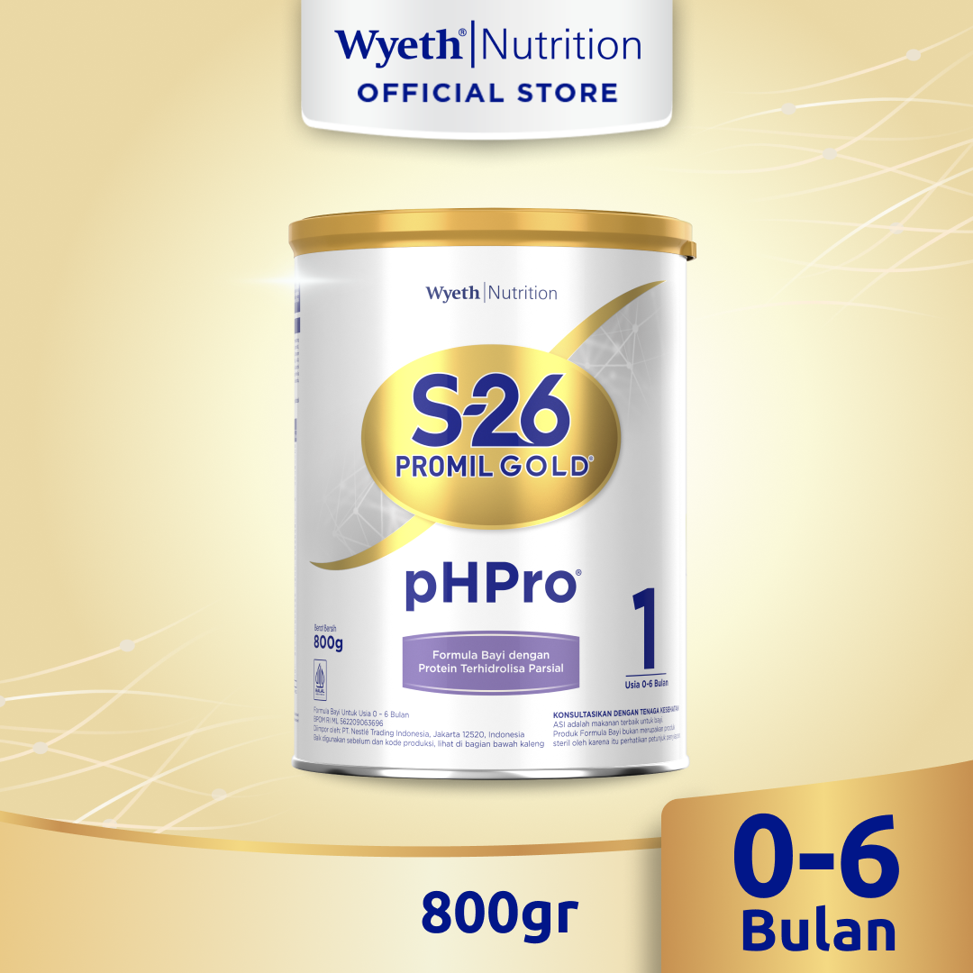S-26 Promil GOLD pHPro Tahap 1 Susu Formula Usia 0-6 Bulan, Kaleng 800g