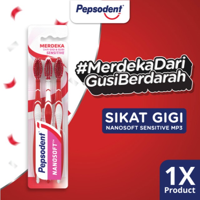 Pepsodent Sikat Gigi Toothbrush Nanosoft Isi 3