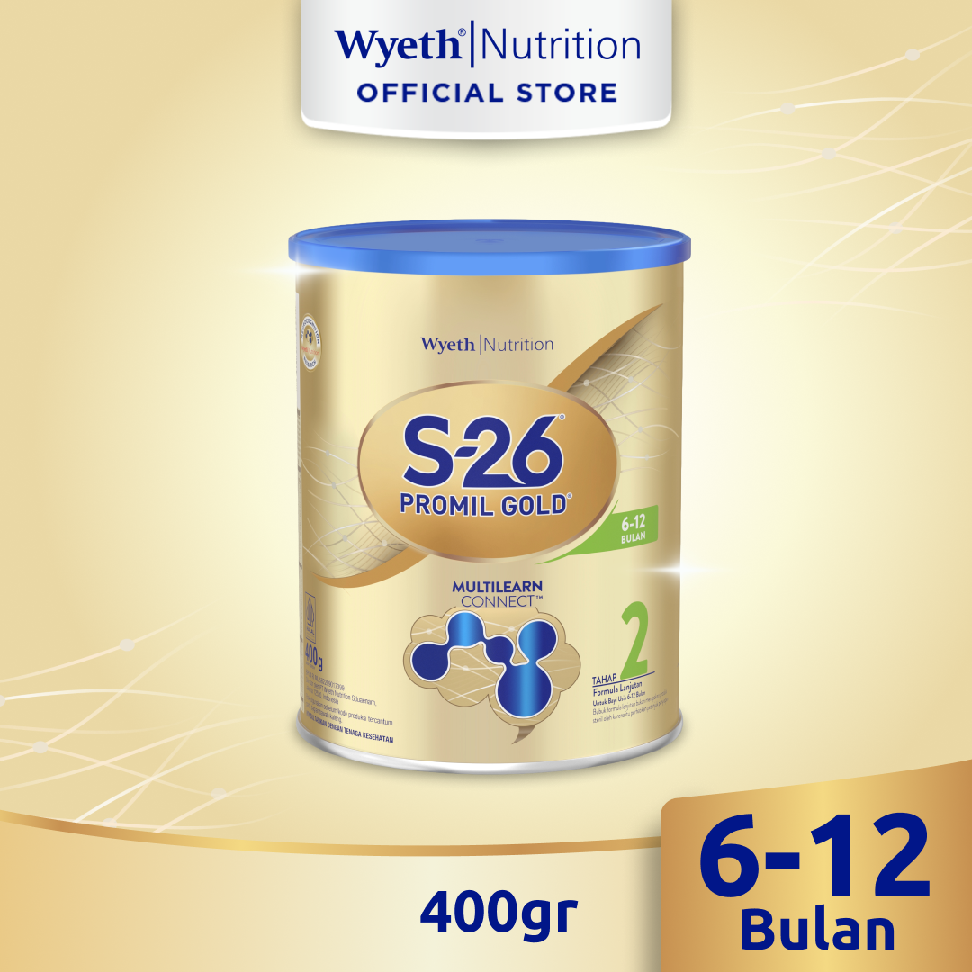 S-26 Promil GOLD Tahap 2 Susu Formula Lanjutan Usia 6-12 Bulan, Kaleng 400 gr