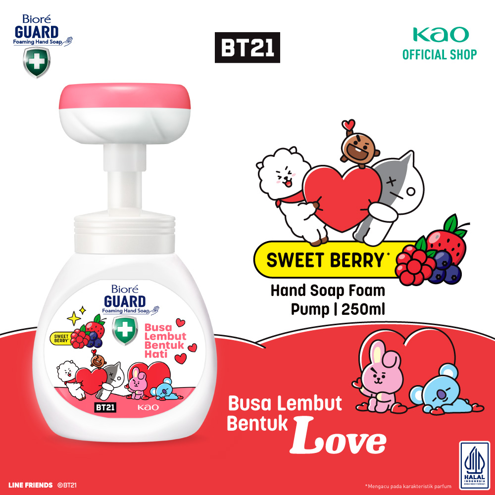 BT21 Special Edition B Biore Guard Hand Wash Foam Sabun Cuci Tangan Sweet Berry 250 ml Botol