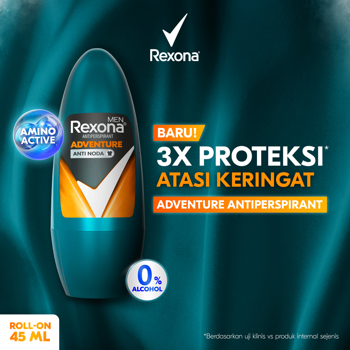 Rexona Men Adventure Amino Active Anti-Perspirant Deodorant Roll On 45ML