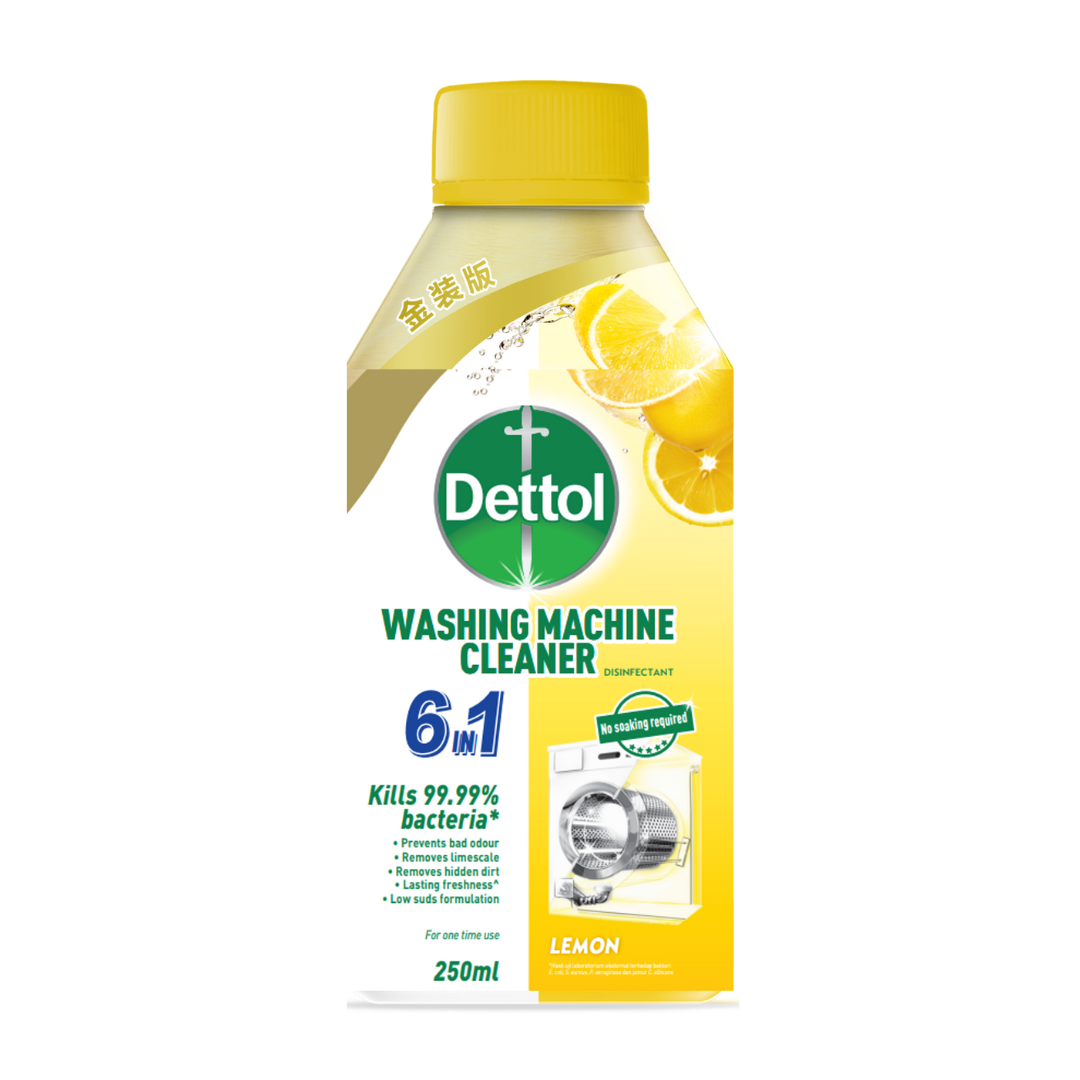 Dettol Washing Machine Cleaner Lemon 250ml Sabun Pembersih Mesin Cuci 6in1