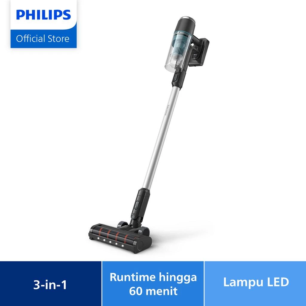 Philips Vacuum Cleaner Tanpa Kabel Polygon XC3131/01 - Vacum 3in1, Penyedot Debu Lampu LED