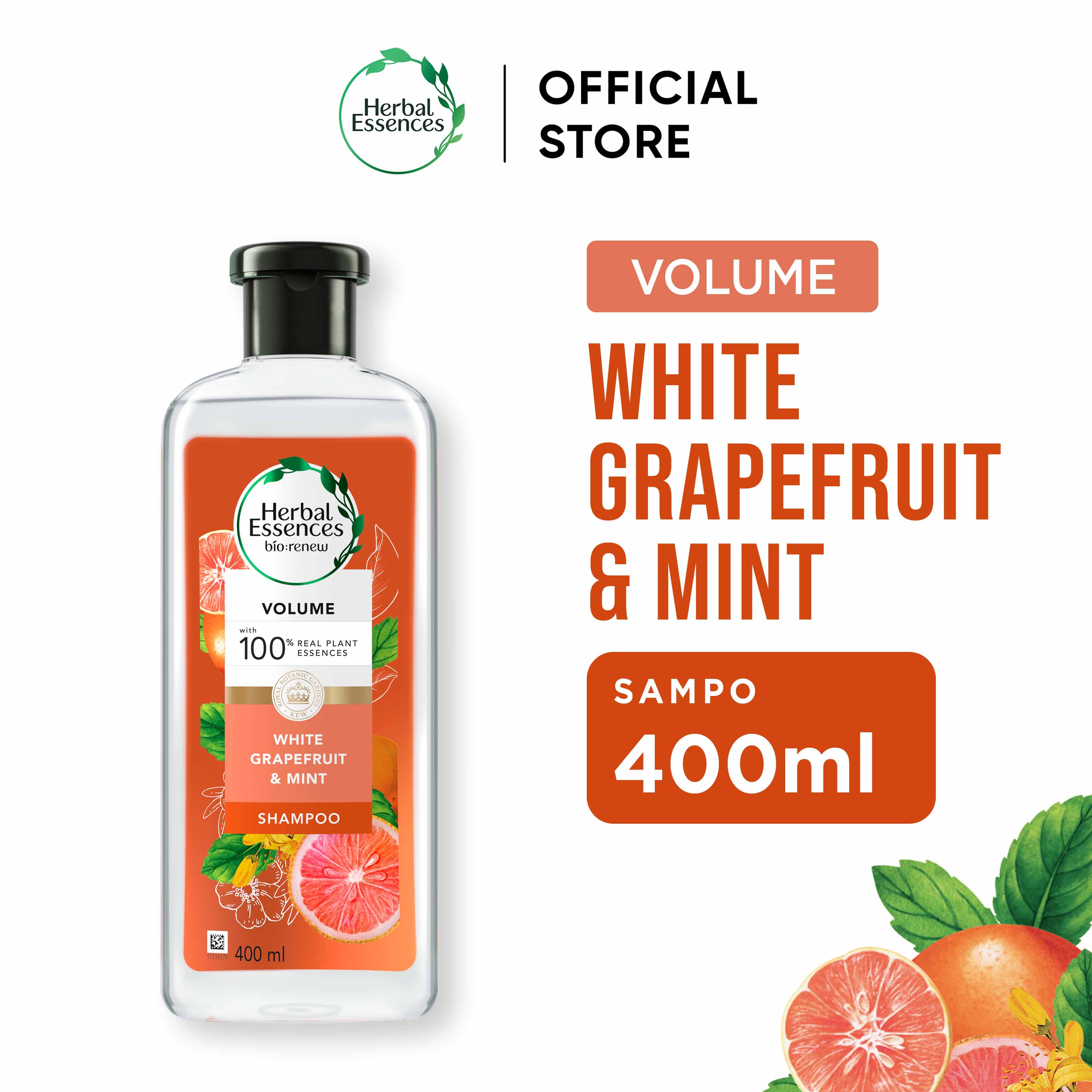 Herbal Essences Sampo Volume White Grapefruit and Mosa Mint Perawatan Rambut 400ml / Herbal Essences