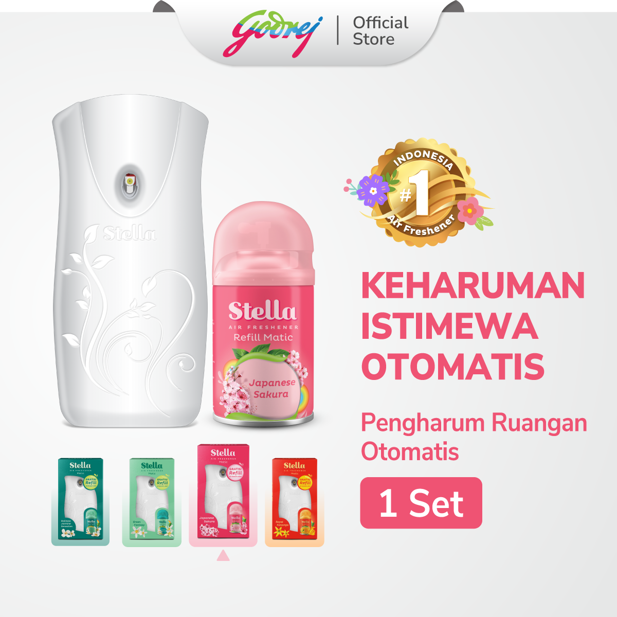 Stella Matic Box Set Japanese Sakura - Pengharum Pewangi Ruangan Otomatis