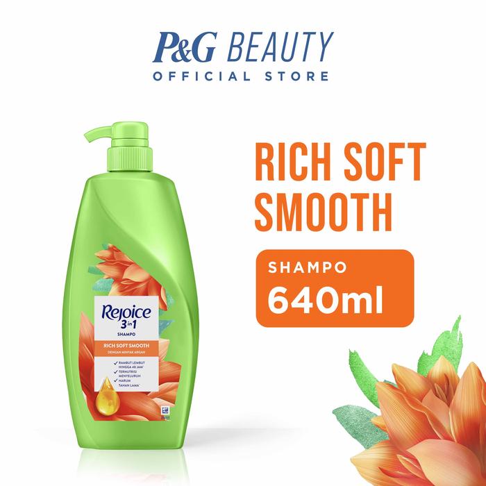 Rejoice Sampo Rich Halus Lembut Argan Perawatan Rambut 640ml / Rejoice Shampoo