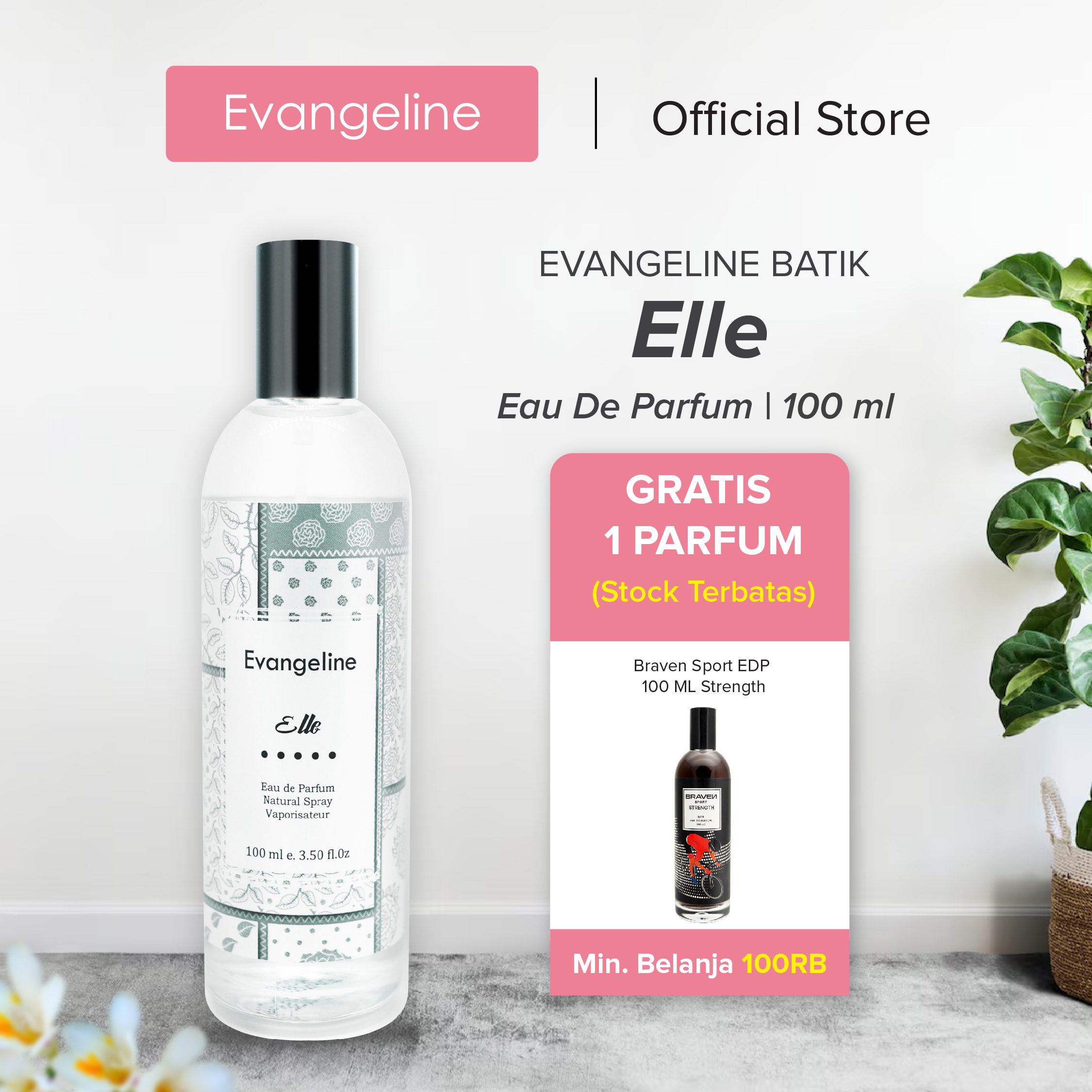 Evangeline Batik Eau De Parfum Elle 100ml | Parfum Wanita EDP Tahan Lama