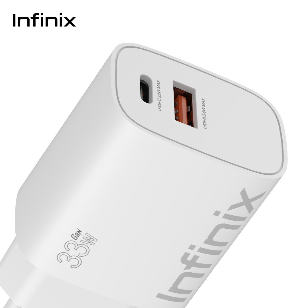 Infinix Charger Kit XC33 - 33W Gan Charger - Type C to C - Charger HP Android - Charger Infinix - Gambar 3