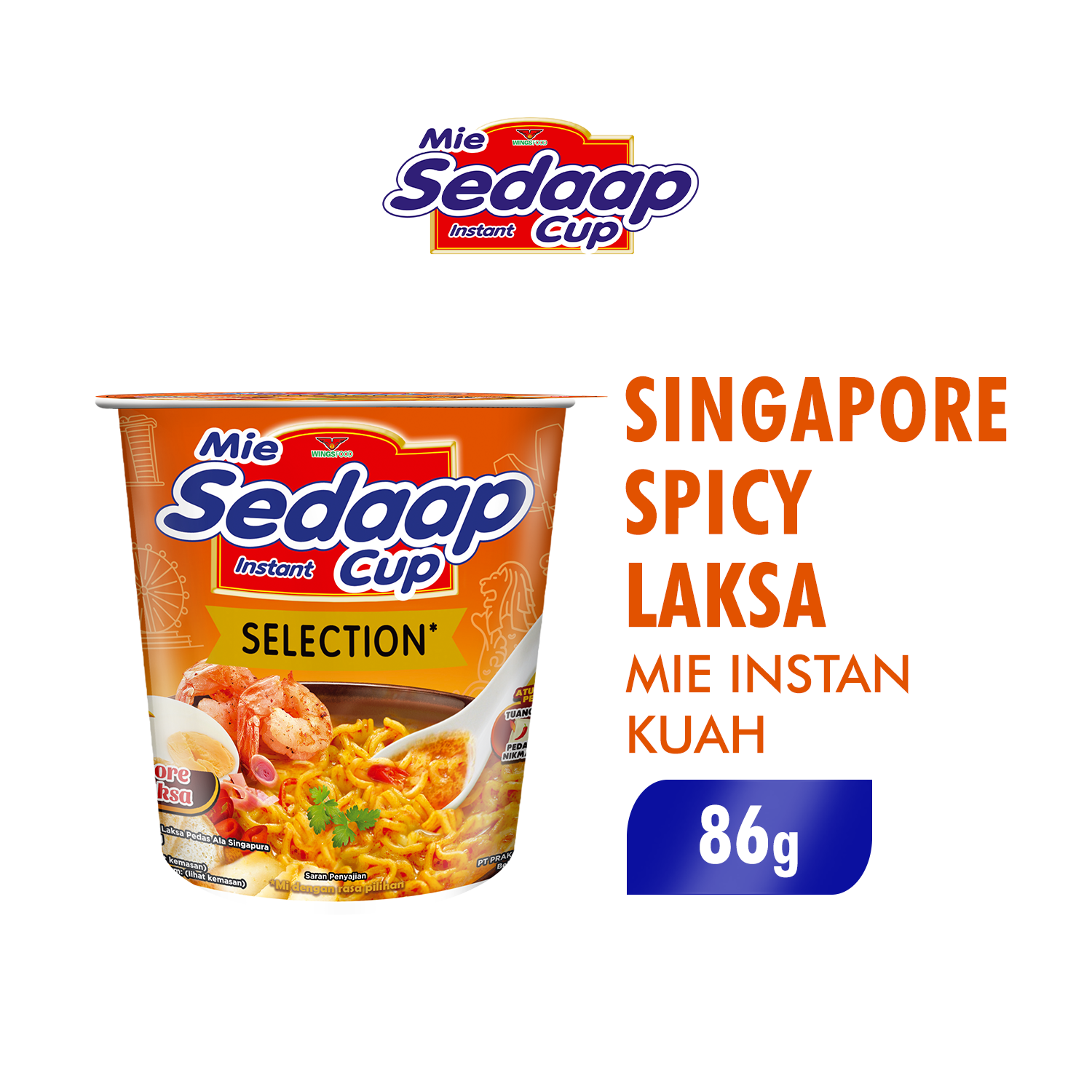Sedaap Mie Instan Cup Singapore Spicy Laksa 86 gr