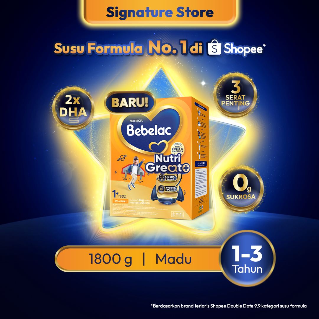 [BARU] Bebelac 1+ (1-3 Tahun) Madu 1800 gr Susu Pertumbuhan Bubuk