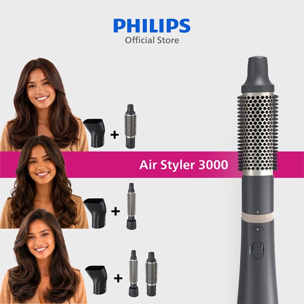 Philips | Airstyler 3000 | Catokan Curly | Styling Mudah 5 Menit Rambut Indah Terlindungi | 3 Akseso
