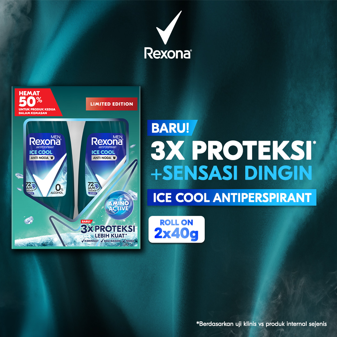 Rexona Men Deodorant Anti-Perspirant Roll On Ice Cool 40g Twinpack
