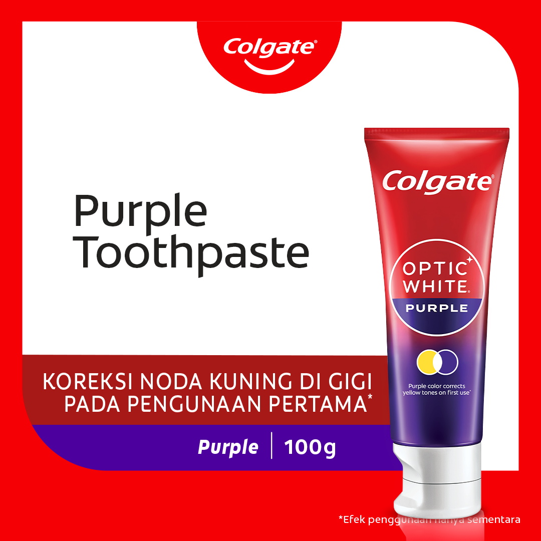 Colgate Optic White Purple - Pasta Gigi Putih Alami (Whitening Toothpaste)