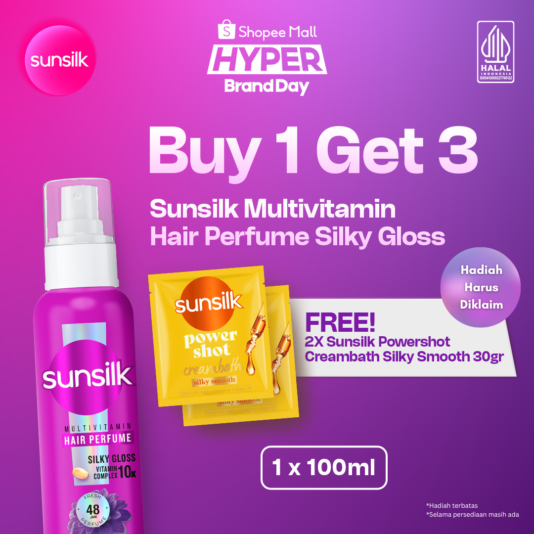 Sunsilk Multivitamin Hair Perfume Vitamin Rambut, Rambut Wangi & Glossy 100mL