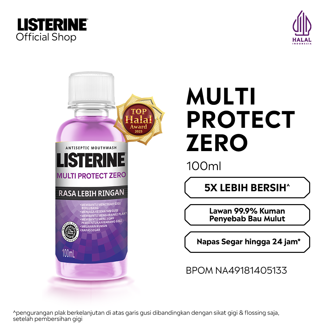 LISTERINE Multi Protect Zero Mouthwash / Obat Kumur Antiseptik 100 ml
