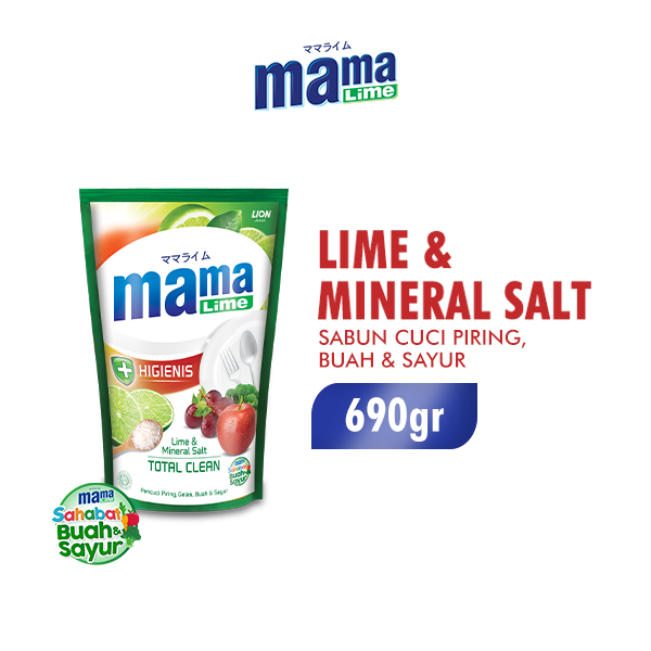 Mama Lime Sabun Cuci Piring Mineral Salt Pouch 680 ml/690 gr