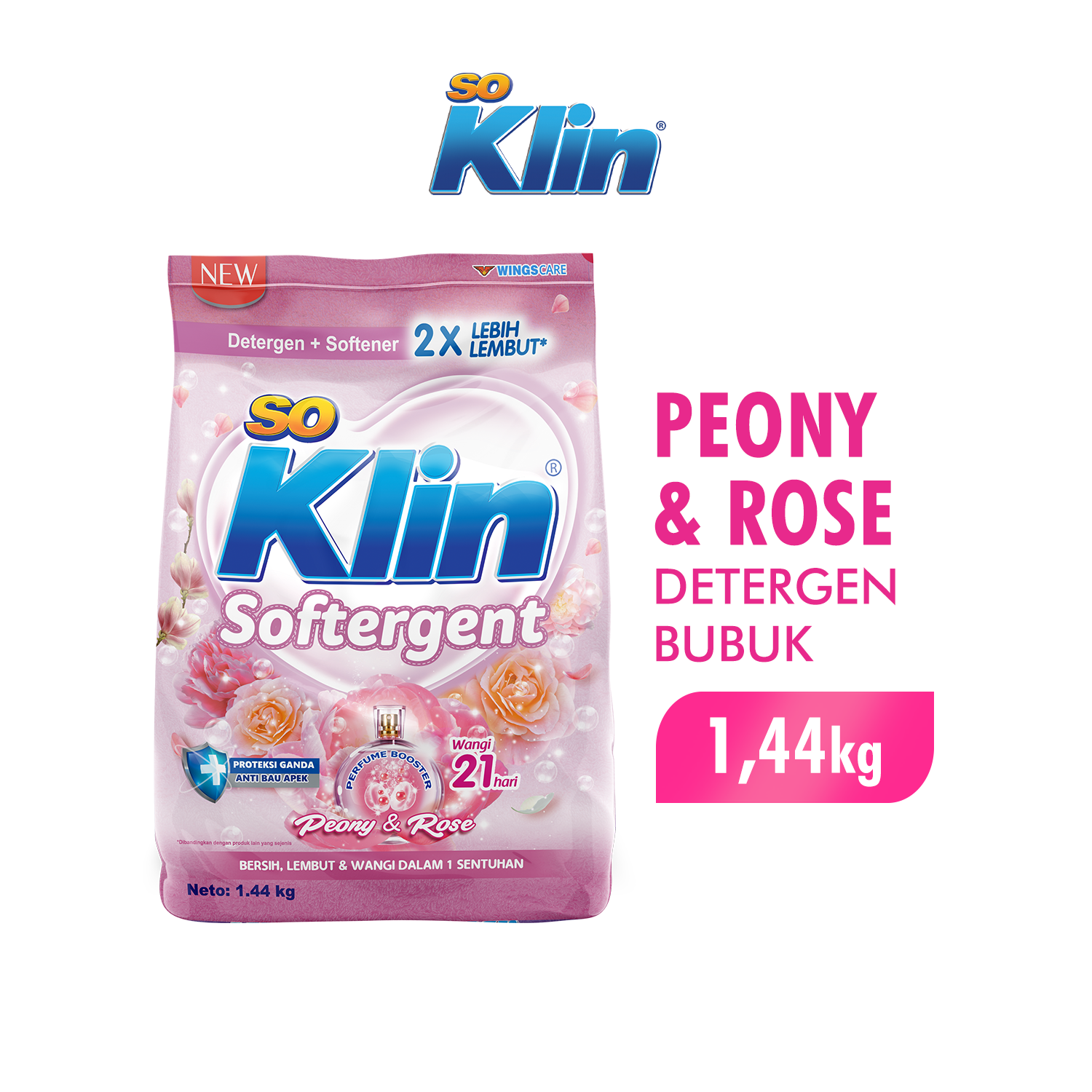 Soklin Deterjen Bubuk Softergent Peony & Rose 1,44 kg