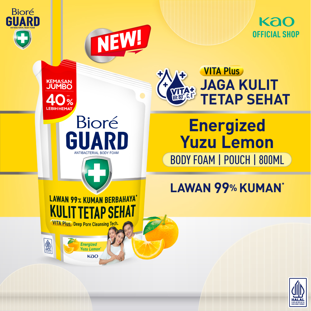 Biore Guard Energized Yuzu Lemon 800ml Pouch
